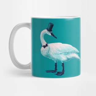 Funny Swan With Bowtie And Top Hat Mug